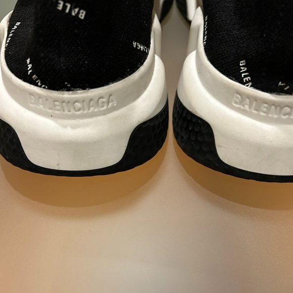 Balenciaga authentic Speed Sock Logo Sneaker Black and White, size 11 - Picture 11 of 14